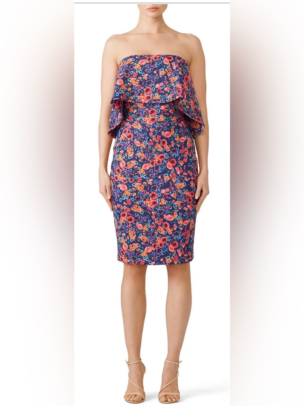 Badgley Mischka Floral Popover Sheath Dress Size 10